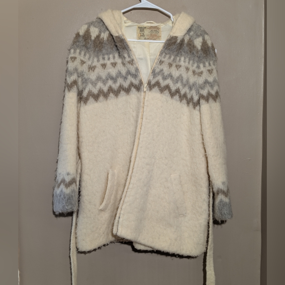EUC Vintage Hilda Ltd 100% Wool L Long Spring Jacket